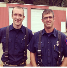 Load image into Gallery viewer, Firefighter Leather Suspenders
